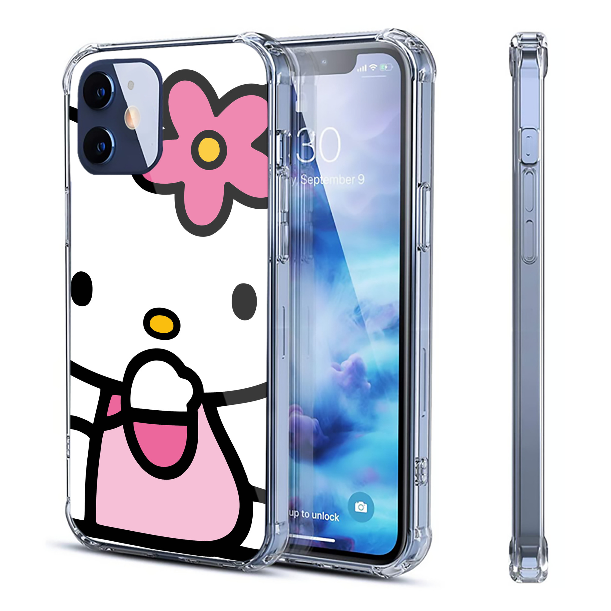 （画像用） Hello Kitty ハローキティ 【iPhone 12シリーズ対応】透明スマホケース（クリアソフトケース）